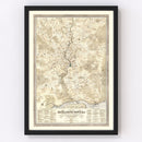 Vintage Map of Elizabethtown County, New Jersey 1775