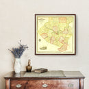 Vintage Map of Allegheny County, Pennsylvania 1851