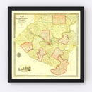 Vintage Map of Allegheny County, Pennsylvania 1851