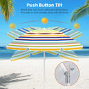 6.5 Feet Beach Umbrella with UPF50+ Sun Protection and Push Button Tilt-Colorful by LJGDeals