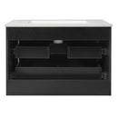 Floating Bathroom Vanity With Oval Knobs & Round Edge, Soft Close Drawer Slides by HouseOfZazla