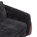89"L Sofa with Chenille Fabric and Wooden Legs by HouseOfZazla