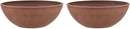 PSW Pot Collection Shallow Garden Bowl Low Planter for Succulents, Bonsai, Fairy Gardens, Herbs, 10-inch, Terra Cotta Color (Pack of 2) by GreenHaven Gardens