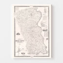 Vintage Map of Bucks County, Pennsylvania 1850
