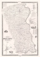 Vintage Map of Bucks County, Pennsylvania 1850