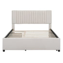 Upholstered Platform Bed With Drawers, Classic Headboard Design by HouseOfZazla