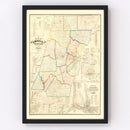 Vintage Map of Cambria County, Pennsylvania 1867