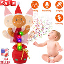 Kid Electric Dance Toy Christmas Elk Snowman Senior Penguin Plush Toy Interactive Sing Song Whirling Mimicking Recording Light up Toy