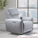 Jeromie - Power Motion Recliner With USB Port - Gray Synthetic Leather by Unique Piece Furniture
