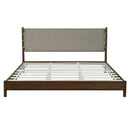 Premium Rubber Wood Platform Bed Frame, King Size with Headboard by HouseOfZazla