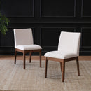 Dining Chairs with Upholstered Seat and Backrest (Set of 2) - Light Beige / Walnut by HouseOfZazla