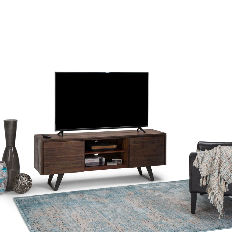 Lowry - TV Media Stand - Distressed Charcoal Brown, photo 3 of 9