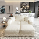 Deep Seat Convertible Sofa With Soft Pillows And Ottomans by HouseOfZazla