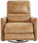 CHITA Power Recliner Chair Swivel Glider, FSC Certified Upholstered Faux Leather Living Room Nursery Reclining Sofa Chair with Lumbar Support, Cognac Brown by CozyNest Decor