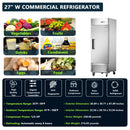 27" Commercial Refrigerator with Solid Door