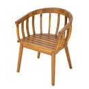 Klismos Dining Armchair (Set of 2) - Teak / Beige by HouseOfZazla
