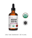Kate Blanc Cosmetics Rosehip Oil for Face & Skin (4oz, Organic, Pure, Cold Pressed) Rosehip Seed Face Oil for Facial & Gua Sha Massage by CozyNest Decor