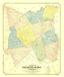 Vintage Map of Pike County, Pennsylvania 1856