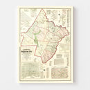Vintage Map of Pike County, Pennsylvania 1872