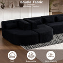 Upholstered Sofa Free Combined Sofa Couch With 2 Chaise Lounge And Five Back Pillows For Living Room
