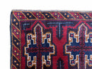 2' 7" X 4' 6" Vintage Handmade Tribal Wool Rug Balouchi Rug Afghan Rug Red Blue