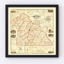 Vintage Map of York County, Pennsylvania 1860