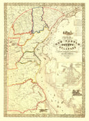 Vintage Map of New Castle County, Delaware 1849