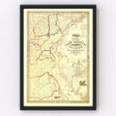 Vintage Map of New Castle County, Delaware 1849