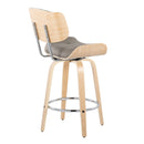 Lombardi - Mid Century Modern Fixed Height Counter Stool With Swivel With Round Footrest (Set of 2) by HouseOfZazla