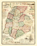 Vintage Map of Frederick County, Maryland 1858