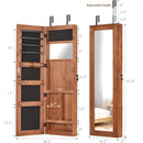Jewelry Armoire Organizer With Full Length Mirror, Wall Mounted Lockable Cabinet With LED Light by Unique Piece Furniture