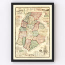 Vintage Map of Frederick County, Maryland 1858