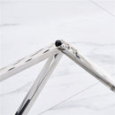 3 Pieces Silver Square Nesting Glass End Tables (X shape frame)- Small Coffee Table Set- Stainless Steel Small Coffee Tables with Clear Tempered Glass- 18" Modern Minimalist Side Table for Living Room