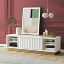 Rene - Scalloped TV Stand For TVs Up To 65" - White by HouseOfZazla