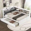 Platform Bed With Trundle, Shelves, And Storage Headboard by Unique Piece Furniture