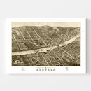 Vintage Map of Augusta, Maine 1878
