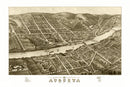 Vintage Map of Augusta, Maine 1878