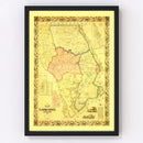 Vintage Map of Harford County, Maryland 1861