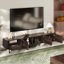78" TV Stand With Storage Cabinets For Living Room - Walnut by HouseOfZazla
