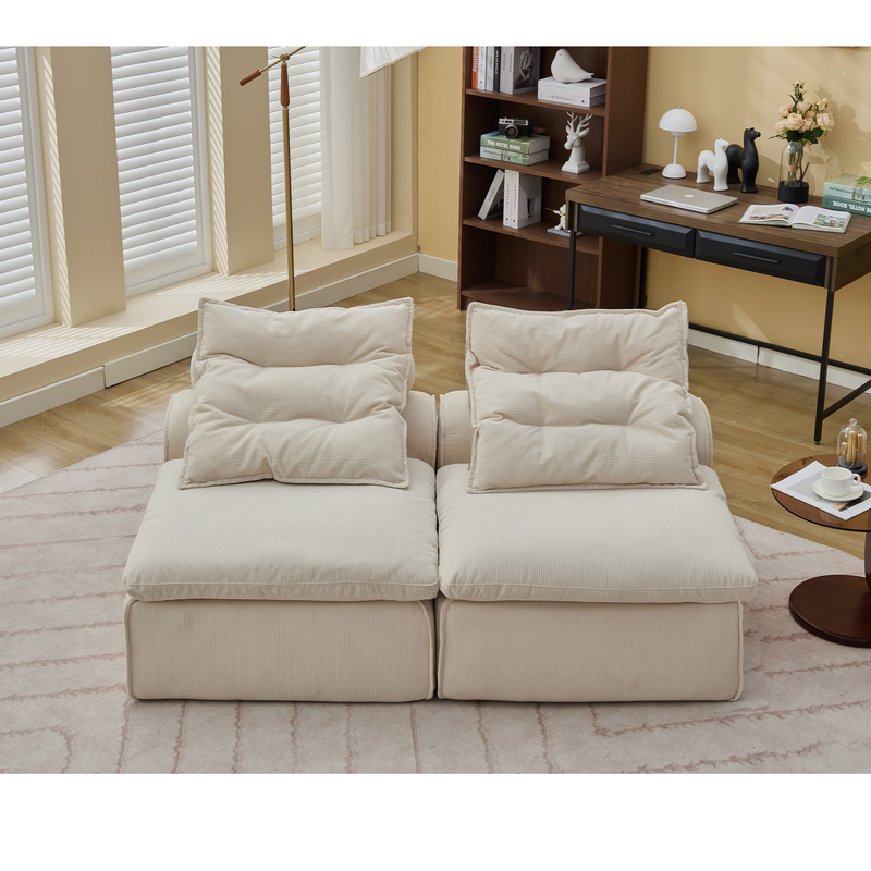 Modular Sofa with Neck and Lumbar Pillows - 2 Seats, photo 4 of 10