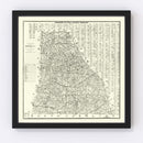 Vintage Map of Cleveland County, North Carolina 1886