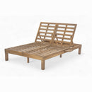 TREXM 5-Position Adjustable Backrest Double Chaise Lounge Outdoor