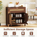 Sideboard Storage Cabinet with Rattan Doors and Drawer-Brown by LJGDeals