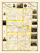Vintage Map of Orange County, North Carolina 1891