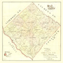 Vintage Map of Abbeville County, South Carolina 1895