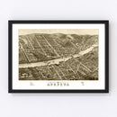 Vintage Map of Augusta, Maine 1878
