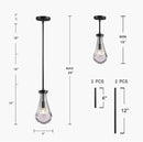 Raindrop Pendant Lights, Modern Black Pendant Lights for Kitchen Island, Dining Room Light Fixture Raindrop Chandelier, Chandelier for Living Room Hallway, Including The Bulb by CozyNest Decor