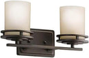 Kichler Hendrik 14.5" 2 Light Vanity Light with Light Umber Etched Glass Olde Bronze® by CozyNest Decor