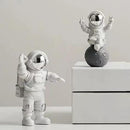 3 Pcs Silver White Astronaut Statues Set, Spaceman Sculpture Figurines Home Ornament Cake Toppers Gift by CozyNest Decor