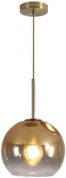 KCO Lighting 1-Light Modern Glass Pendant Lights Large Gold Globe Pendant Light Mid Century Single Pendant Light Kitchen Island Dining Room Lighting Fixtures Ceiling Hanging